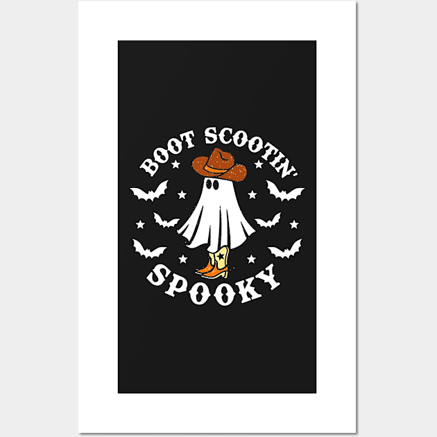 Boot Scootin Spooky Sweatshirt, Cute Spooky Shirt, Halloween Gift, Halloween Shirt ,Cowboy Ghost Shirt,Western Halloween Shirt Wall Art by Hoahip